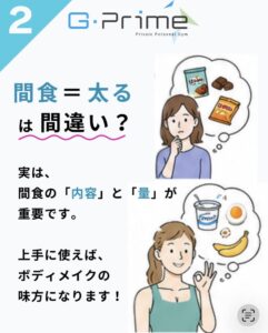 ボディメイクのポイント24「間食はむしろおすすめ？」