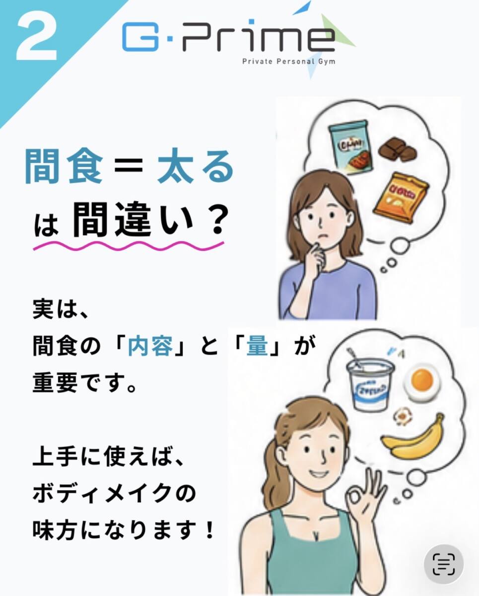 ボディメイクのポイント24「間食はむしろおすすめ?」
